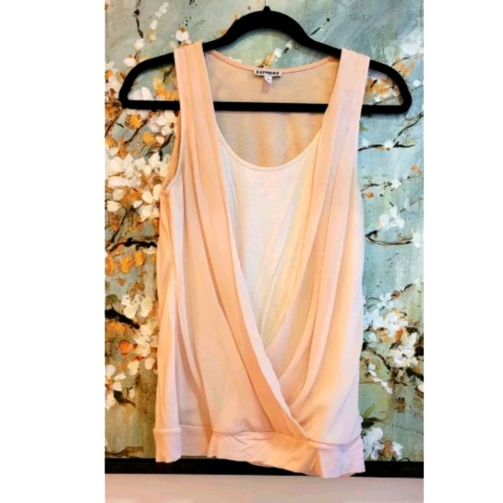 Express Small Pink Draping Surplise Tank